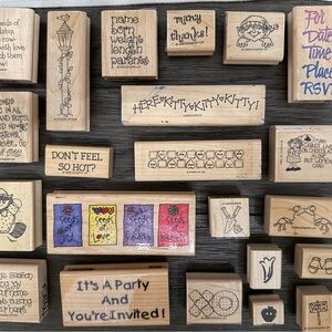 Wooden Craft Stamps - Box of 61